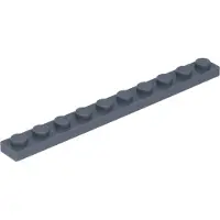 LEGO 1x10 plaques 4477 - 10 pièces gris bleuâtre foncé