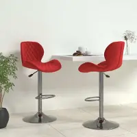 Prolenta Maison Exclusive - Lot de 2 tabourets de bar en velours bordeaux