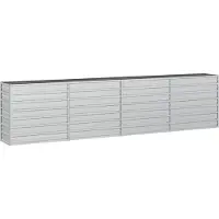 Syfax Lit surélevé de jardin 320x40x77 cm Acier galvanisé Argenté