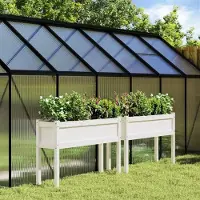 Prolenta Maison Exclusive - 2 bacs à plantes avec pieds, blanc, bois massif de pin
