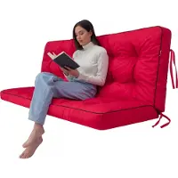 Hobbygarden POLA coussin pour balançoire de jardin 180×106×10 cm - imperméable, protégé contre les UV, matelassé, confortable, avec attaches - rouge
