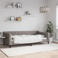 Prolenta Lit de jour exclusif, couleur taupe, 100x200 cm, revêtement en tissu