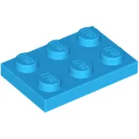 LEGO 2x3 plaques 3021 - 50 pièces bleu azur foncé