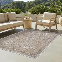 Tapiso Tapis Tapis YUCANA Outdoor Marron Balcon Résistant aux UV 200 x 300 cm