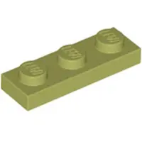 LEGO 1x3 plaque 3623 - 100 pièces vert olive