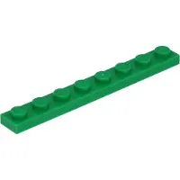 LEGO 1x8 plaque 3460 - 100 pièces vert