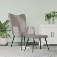 Prolenta Maison Exclusive - Fauteuil de détente avec repose-pieds, tissu taupe