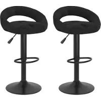 Prolenta Maison Exclusive - Lot de 2 tabourets de bar en velours noir