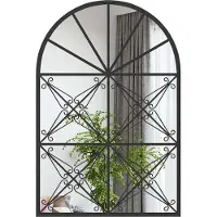 StarTech.com Miroir mural - Miroir de fenêtre en métal - 58 x 87 cm - Avec crochets - Décoratif - Noir