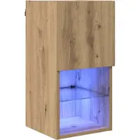 Syfax Meuble TV mural avec LED Chêne artisanal 30,5 x 30 x 60 cm