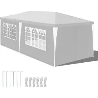 Jiubiaz Pavillon Tente de réception Structure en acier Résistant à la corrosion 3x6m Blanc