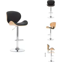 vidaXL Tabouret de bar noir similicuir - Tabouret de bar