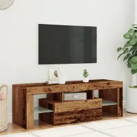 vidaXL Armoire TV pratique avec LED aspect vieux bois 120x36,5x40 cm Bois composite - Armoires TV ,meubles design 4905715 1parcel