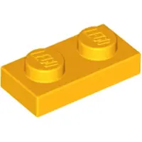 LEGO 50x 1x2 assiettes 3023 - Plaque Helles Hellorange - Orange clair lumineux