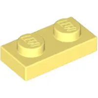 LEGO 100x 1x2 assiettes 3023 - Plaque Helles Hellgelb - Jaune clair lumineux
