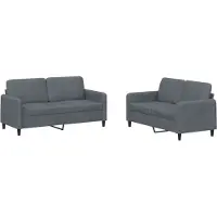Syfax Ensemble de canapés 2 pcs gris foncé velours