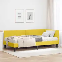 Prolenta Maison Exclusive - Structure de lit avec sommier intégré, 2 pièces, jaune, 90 x 190 cm, en velours