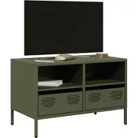 Prolenta Maison Exclusive - Meuble TV vert olive 68x39x43,5 cm Acier laminé à froid