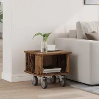 Prolenta Meuble TV exclusif - Dimensions : 37 x 35 x 35 cm - Fabriqué en bois massif recyclé et en panneaux de particules