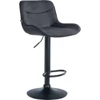 CLP Chaise de bar Vonore - velours, structure noire - Crème