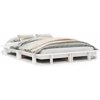 Syfax Cadre de lit sans matelas blanc 120x190 cm bois de pin massif