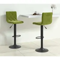 Prolenta Maison Exclusive - Lot de 2 tabourets de bar en velours vert clair