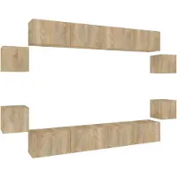 vidaXL Ensemble d'armoires TV 8 pièces en bois composite chêne Sonoma