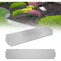 XMTECH 40 m Bordure de pelouse Métal galvanisé Bordure de parterre Bordure de tonte Palissade 40 pièces 100x15cm (L x H) Bordure de pelouse