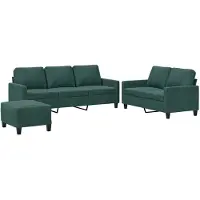 Syfax Ensemble de canapés 3 pcs avec coussins Vert foncé Velours