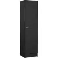 Dmora Héron - Armoire 1 Porte, Noir, Porte-manteaux