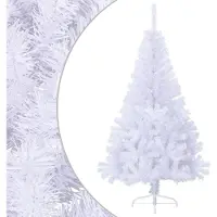 Syfax Sapin de Noël artificiel moitié avec support blanc 150 cm PVC