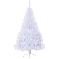Prolenta Maison Exclusive - Demi-sapin de Noël artificiel avec support, blanc, 150 cm, PVC