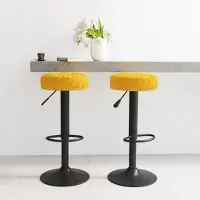 Prolenta Maison Exclusive - Lot de 2 tabourets de bar en velours jaune moutarde