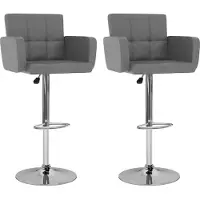 Prolenta Maison Exclusive - Lot de 2 tabourets de bar en similicuir gris