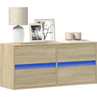 Prolenta Maison Exclusive - Meuble TV avec éclairage LED Chêne Sonoma 100x31x45 cm