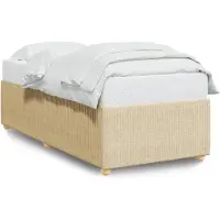 Syfax Cadre de lit sans matelas crème 100x200 cm tissu