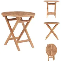vidaXL Table de jardin pliante 45 cm teck massif - Tables de jardin