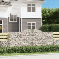 Prolenta Maison Exclusive - Paniers à gabions arqués 12 pcs 300x50x120/140 cm fer galvanisé