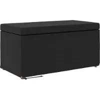 Syfax Tabouret Noir Cuir Synthétique et Bois Composite
