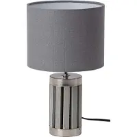 Ed Brubaker Lampe de table ou de chevet - hauteur 33 cm - pied en bois / métal gris
