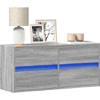 Prolenta Maison Exclusive - Meuble TV avec éclairage LED Gris Sonoma 100x31x45 cm