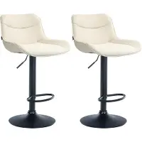 CLP 2x Vonore chaise de bar - tissu, noir - taupe