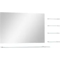 Syfax Miroir mural avec 5 étagères Argenté 100 x 60 cm