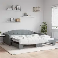 Prolenta Maison Exclusive - Canapé-lit convertible gris clair 100 x 200 cm en tissu