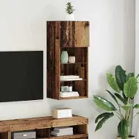 Prolenta Meuble TV mural exclusif, en bois de récupération, dimensions : 40,5 x 30 x 90 cm