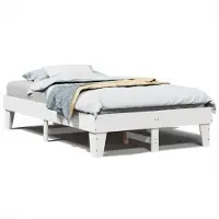 Syfax Cadre de lit sans matelas blanc 135x190 cm bois de pin massif