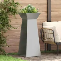 Prolenta Maison Exclusive - Deux jardinières en forme de colonne, argentées, dimensions : 40 x 40 x 100 cm