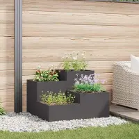 Prolenta Maison Exclusive - Pot de fleurs de jardin noir 100 x 100 x 60 cm en acier