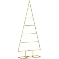 Syfax Arbre de Noël en métal Doré 90 cm Acier peint par poudre