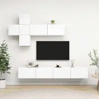 Prolenta Maison Exclusive - Ensemble de meuble TV 7 pcs Blanc Bois d'ingénierie